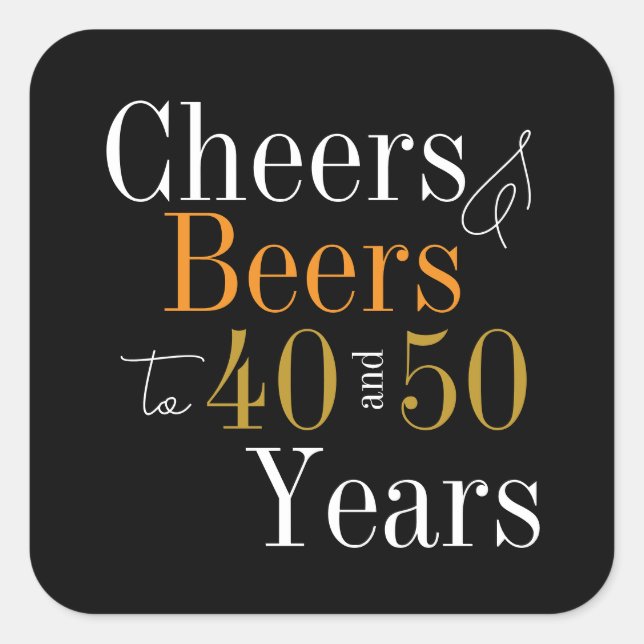 Sticker Carré Soirée d'anniversaire conjointe de la bière et de  (Devant)