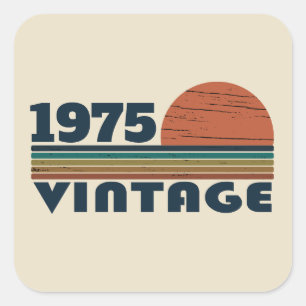Sticker Carré Soirée de 50 ans vintage personnalisée