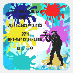 Sticker Carré Soirée de Paintball
