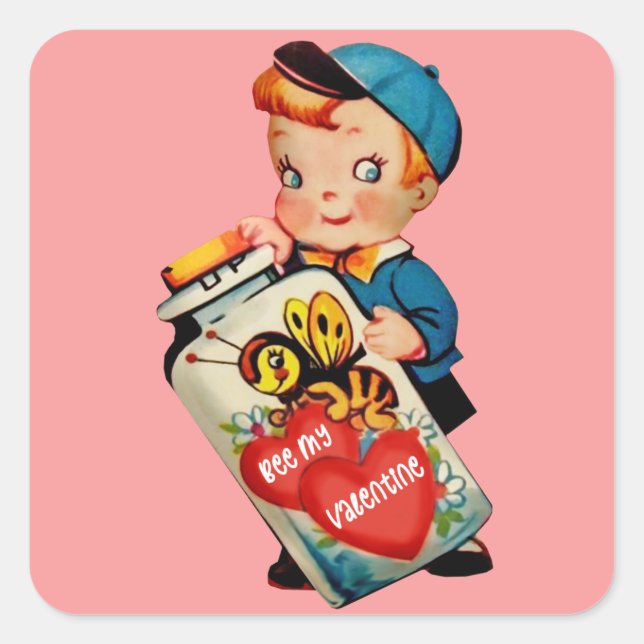 Sticker Carré Sois Mon Valentin (Devant)