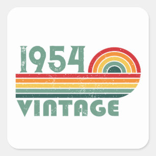 Sticker Carré Soixante-dix ans vintages personnalisés 70e annive