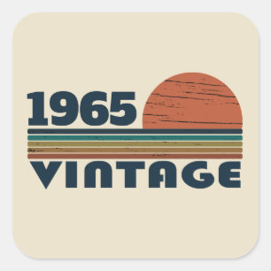 Sticker Carré Soixante vintage 60e anniversaire personnalisée