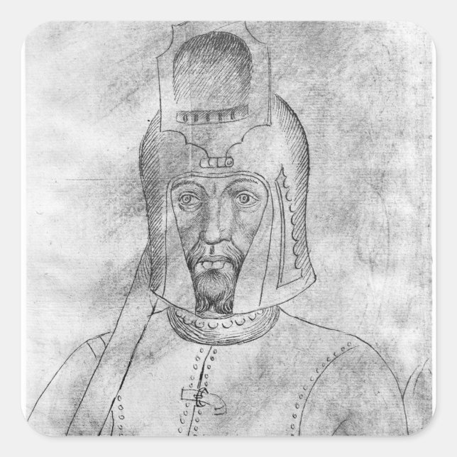 Sticker Carré Soldat portant un casque vissé (Devant)