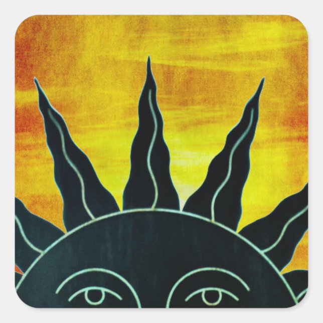 Sticker Carré Soleil souriant (Devant)