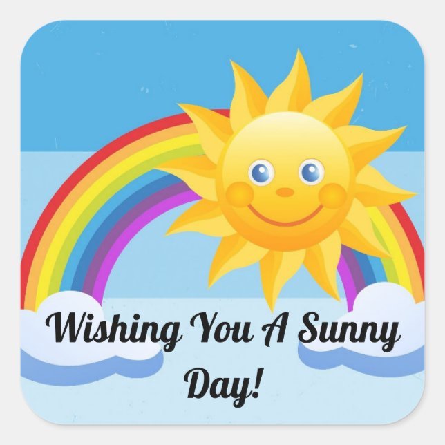 Sticker Carré Soleil Souriant (Devant)