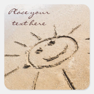 Sticker Carré Soleil Sur La Plage