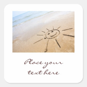 Sticker Carré Soleil Sur La Plage