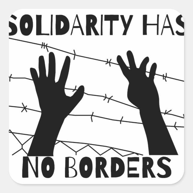 Sticker Carré Solidarité n'a pas de frontières (Devant)
