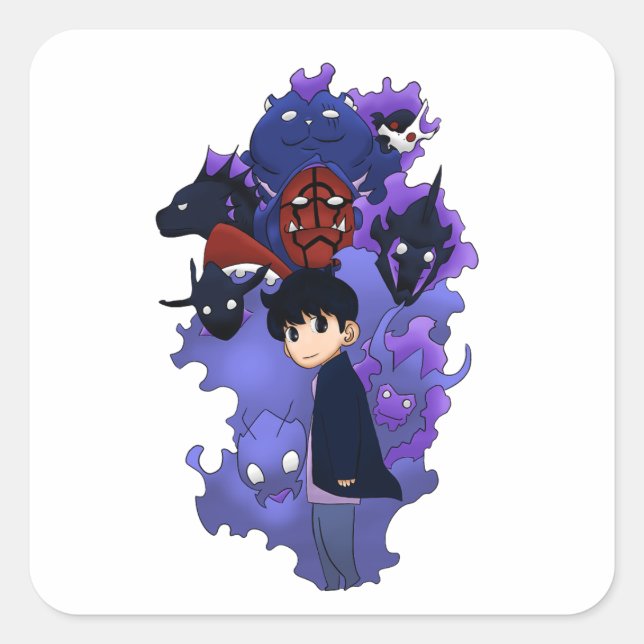 Sticker Carré Solo leveling inspired chibi (Devant)