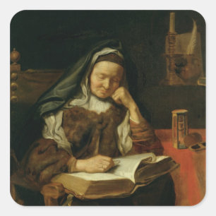 Sticker Carré Sommeil de dame âgée