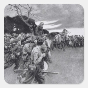 Sticker Carré Son armée a rompu ses pleurs et ses sanglots