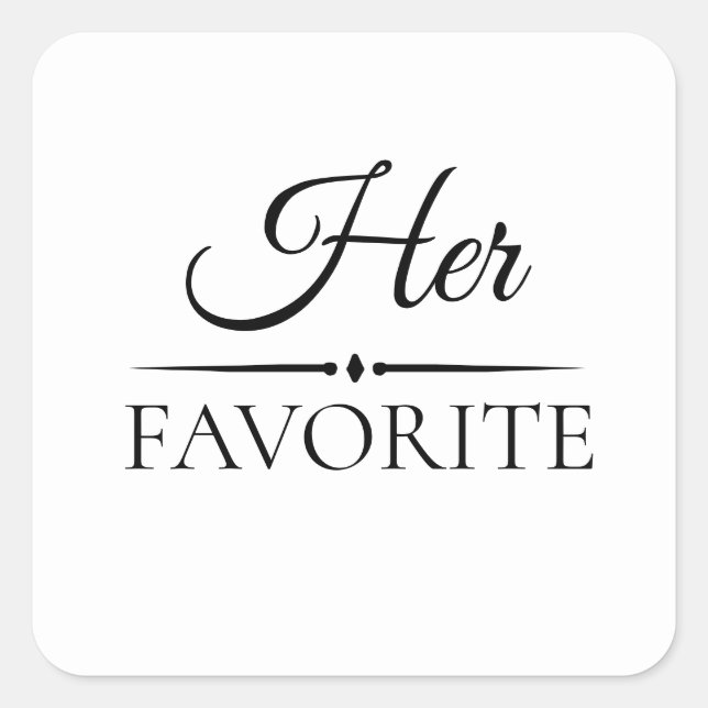 Sticker Carré "Son Favori" Mariage Favor Treat (Devant)