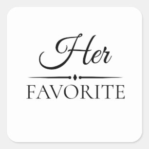 Sticker Carré "Son Favori" Mariage Favor Treat
