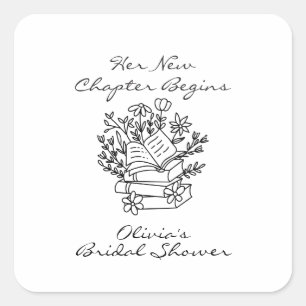 Sticker Carré Son Nouveau Chapitre Commence Livre thématique Sal