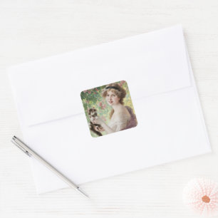 Sticker Carré Son Petit Kitten par Emile Vernon