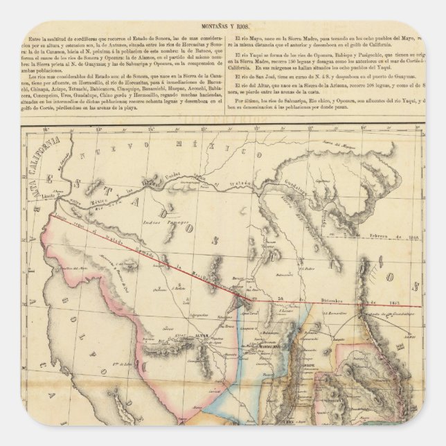 Sticker Carré Sonora, Mexique (Devant)