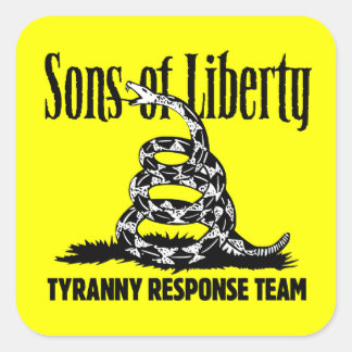 Sticker Carré Sons of Liberty TYRANNY RESPONSE ÉQUIPE autocollan