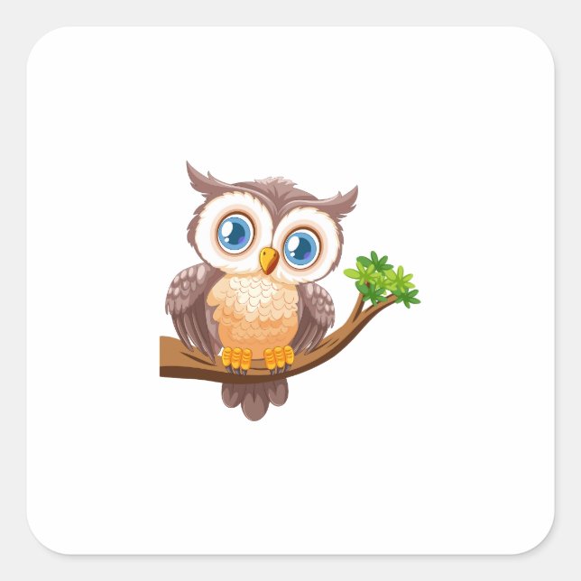 Sticker Carré Sooty Owl (Devant)