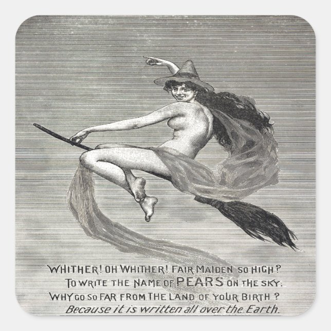 Sticker Carré Sorcière à savon à poires (Devant)