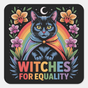 Sticker Carré Sorcières pour l'égalité féministe
