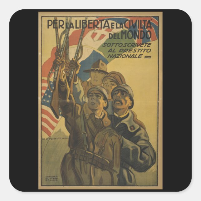 Sticker Carré Sottoscrivete al Prestito - Guerre en Italie Vinta (Devant)