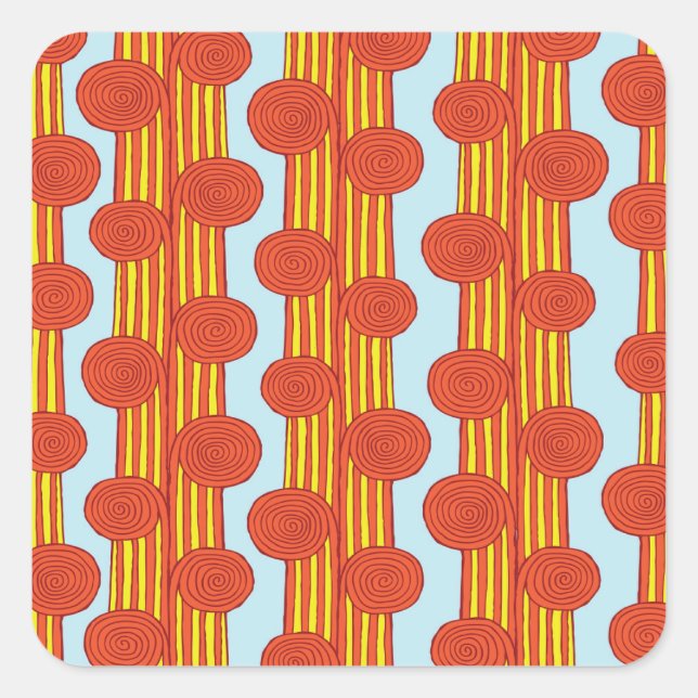 Sticker Carré Souche spirale : Main Tirée Vintage (Devant)