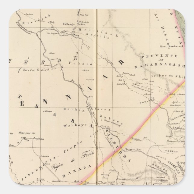 Sticker Carré Soudan, Éthiopie (Devant)