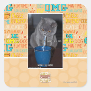 Sticker Carré Souffle des bulles dans notre lait