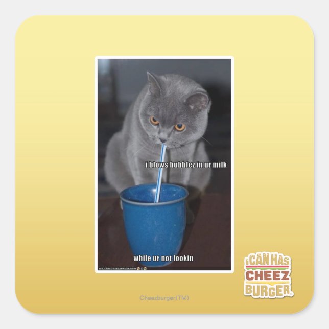 Sticker Carré Souffle des bulles dans notre lait (Devant)