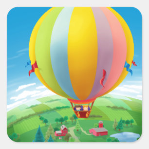 Sticker Carré Soufflement dans le vent