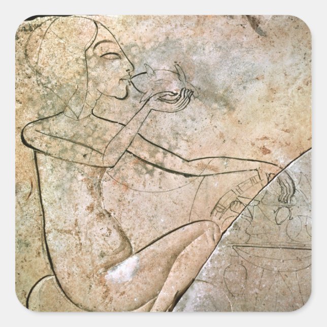 Sticker Carré Soulagement représentant une princesse mangeant un (Devant)