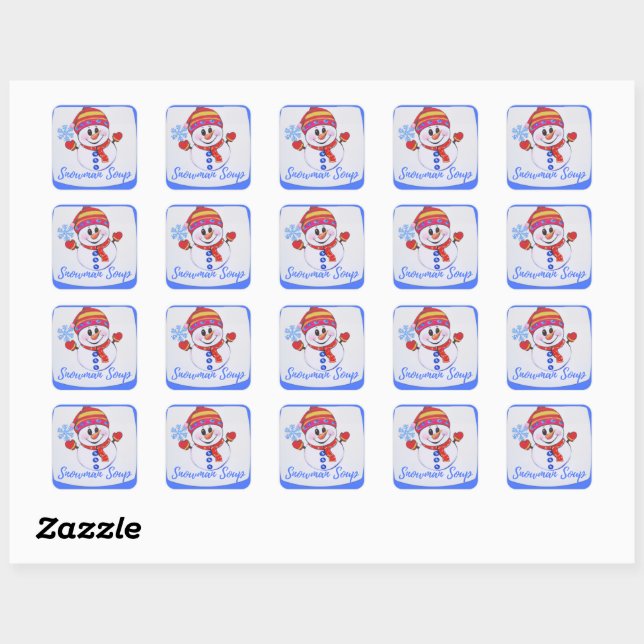 Sticker Carré Soupe Snowman (Feuille)