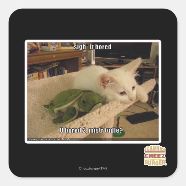 Sticker Carré Soupir. Iz s'ennuie (Devant)