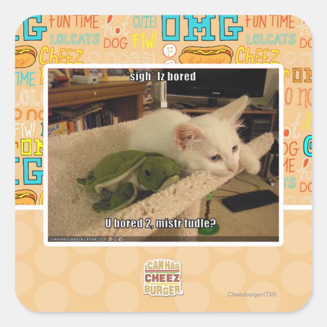 Sticker Carré Soupir. Iz s'ennuie (Devant)