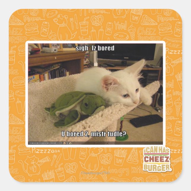 Sticker Carré Soupir. Iz s'ennuie (Devant)