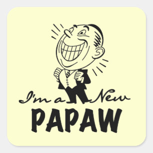 Sticker Carré Souriant de nouveaux t-shirts et cadeaux Papaw