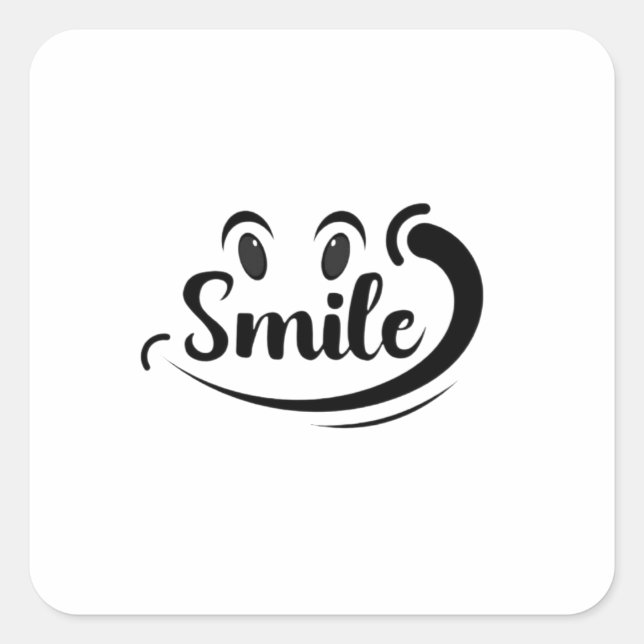 Sticker Carré Souriez simplement Continuez à sourire Souriez dav (Devant)