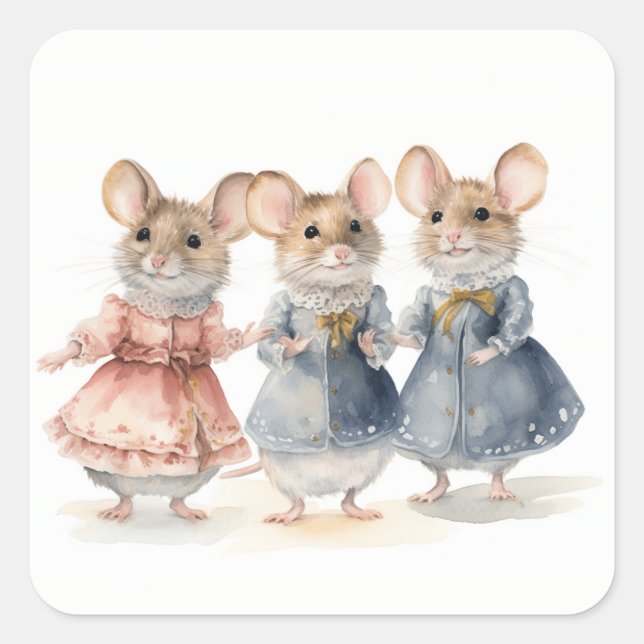 Sticker Carré Souris du ballet Casse-Noisette  (Devant)