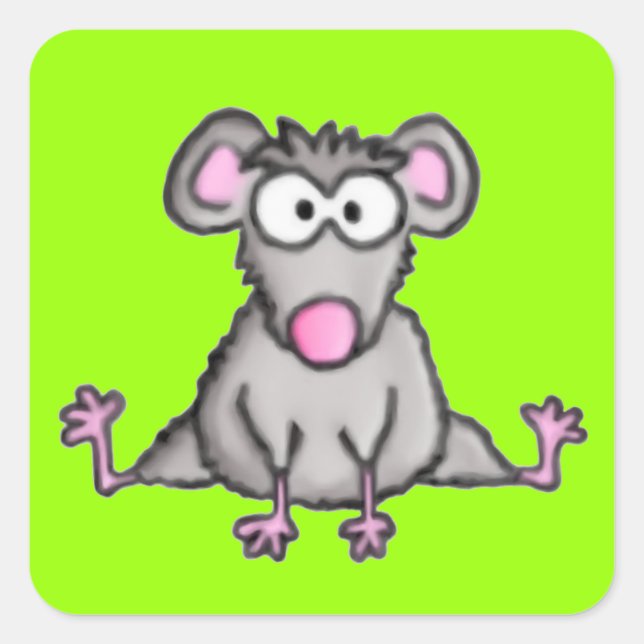Sticker Carré Souris flexible (Devant)