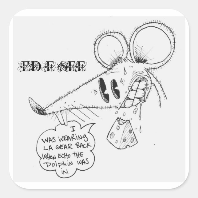 STICKER CARRÉ SOURIS TRICKY (Devant)