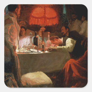 Sticker Carré Sous la lumière rouge, c.1910