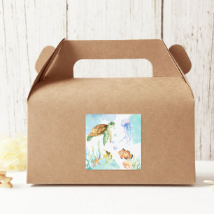 Sticker Carré Sous la mer