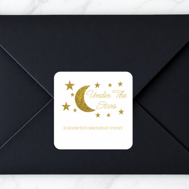 Sticker Carré Sous les étoiles Anniversaire (Créateur téléchargé)