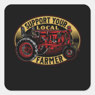 Sticker Carré Soutenez votre agriculteur local