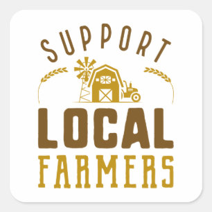 Sticker Carré Soutien aux agriculteurs locaux
