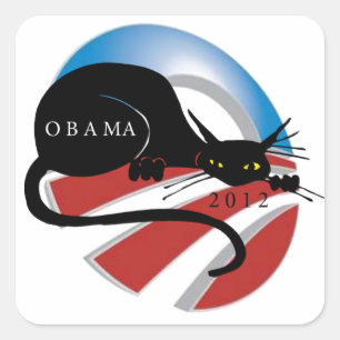 STICKER CARRÉ SOUTIEN AUX AMOUREUX DE LES CHATS OBAMA