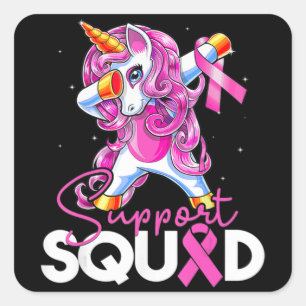 Sticker Carré Soutien Squad Sensibilisation au cancer du sein Un