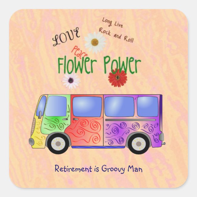 Sticker Carré Souvenez-vous du Rock and Roll des années 60, Supe (Devant)