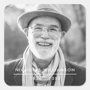 Sticker Carré Souvenir commémoratif simple et moderne Photo pers