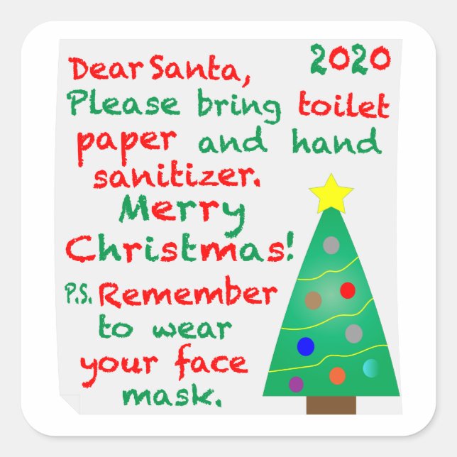 Sticker Carré Souvenir de Noël 2020 (Devant)